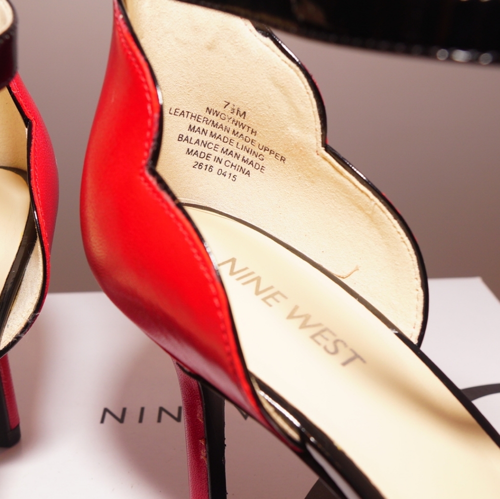 Nine West Leather Open Toe Heels - Picture 6 of 7